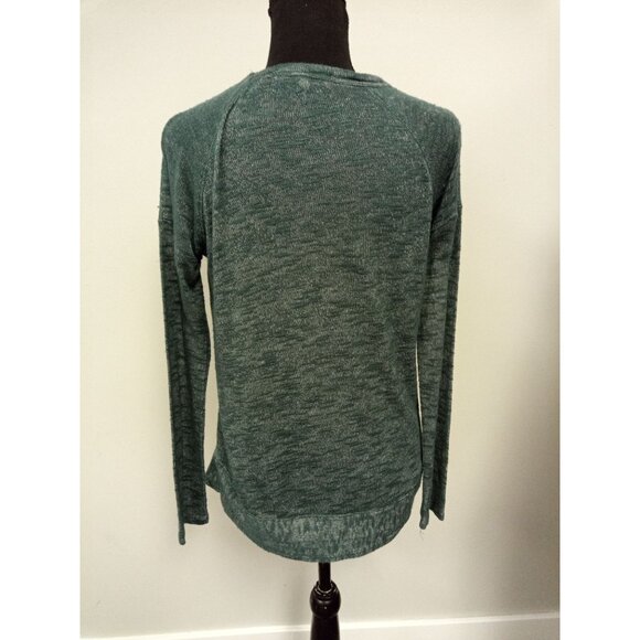 Jolt Women's Green Floral Lace Long Sleeve Crewneck Sweater M - Picture 2 of 5